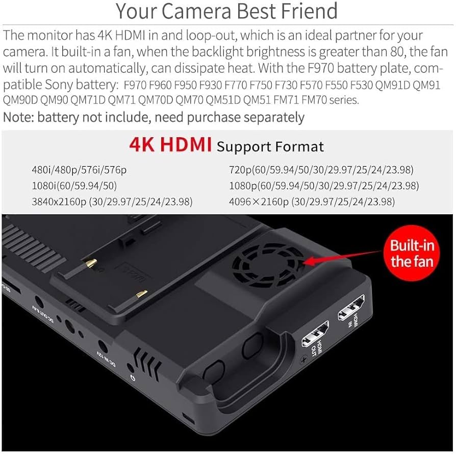 Amazon | FEELWORLD LUT6 キャリーバッグ 付き, 6インチ超高輝度